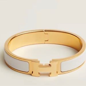 Hermes white clic H bracelet